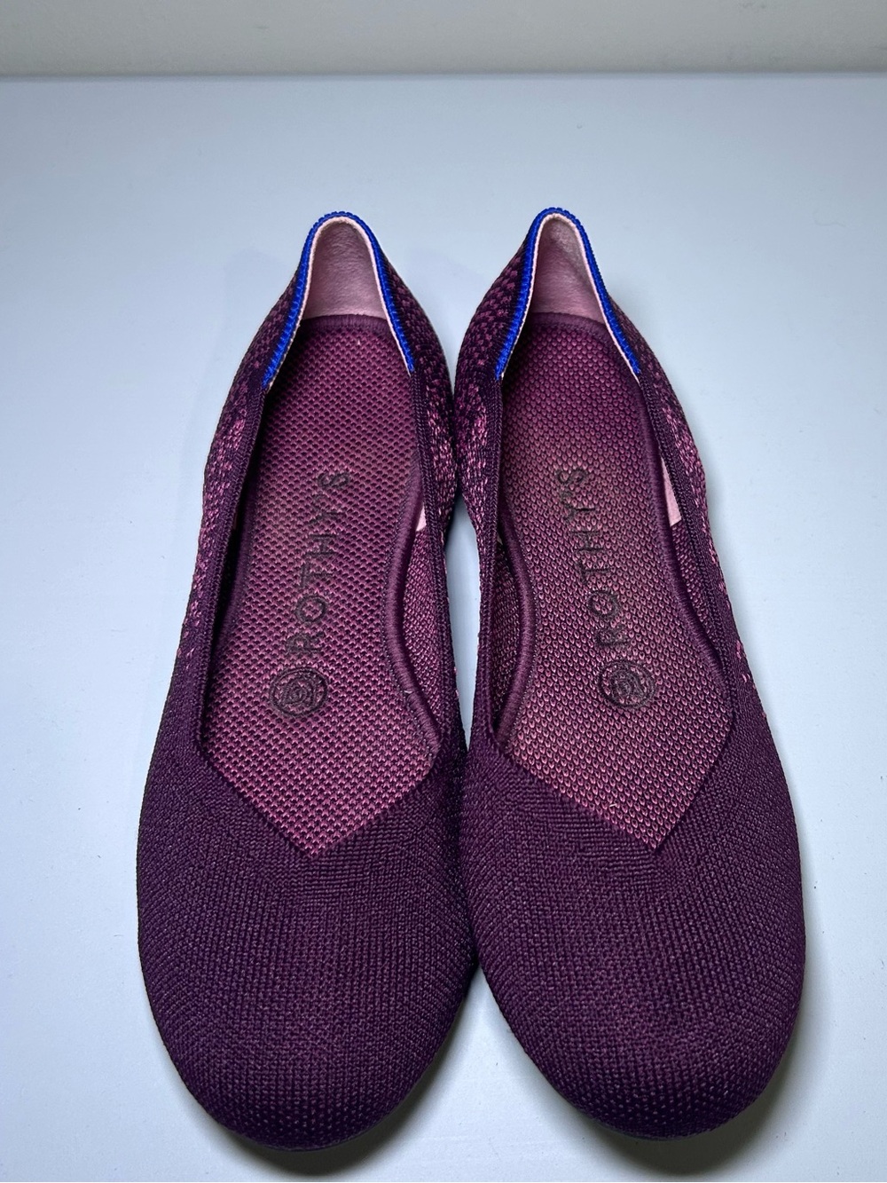Rothy’s The Flat Purple Plum Knit Ballet Flats Women’s Size 6.5 Machine Washable